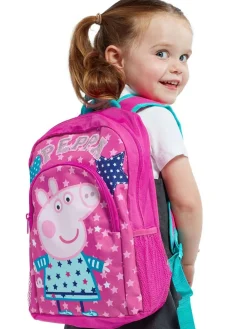Hot Character Pink Stars and Hearts Peppa Pig Backpack