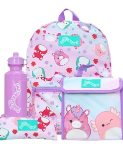 Hot Character Purple Squishmallows 4 Pc Backpack Set