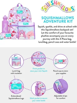Hot Character Purple Squishmallows 4 Pc Backpack Set