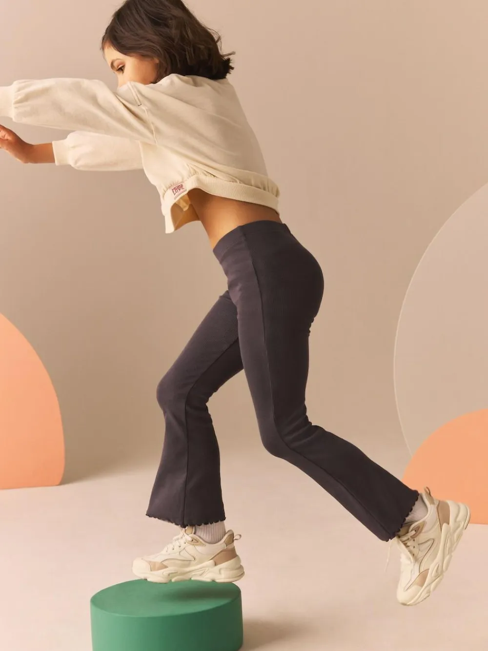 Next Charcoal Grey 1 Pack Rib Flare Leggings (3-16yrs)^ Pants & Leggings|Pants & Leggings