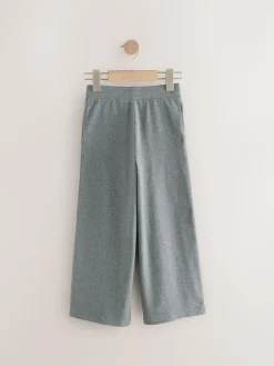 Discount Next 1 Pack Wide Leg Jersey Trousers (3-16yrs) Charcoal Grey