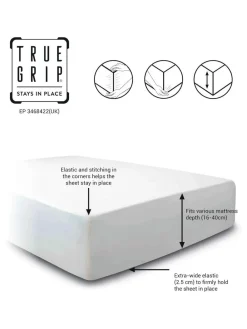 Next Charcoal Grey 300 Thread Count Collection Luxe 100% Cotton Extra Deep Fitted Sheet^ Bedsheets & Pillow Cases