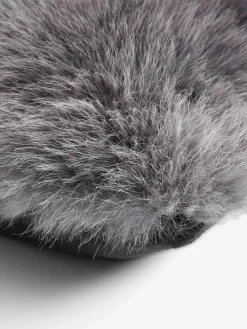 Clearance Next 43 x 43cm Loulou Faux Fur Cushion Charcoal Grey