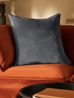 Next Charcoal Grey 59 x 59cm Soft Velour Cushion^ Cushions & Throws