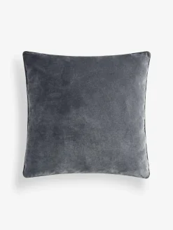 Next Charcoal Grey 59 x 59cm Soft Velour Cushion^ Cushions & Throws