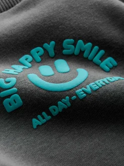 Sale Next Charcoal Grey All-Over Print Crew Neck Sweatshirt (3mths-7yrs)