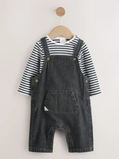 Next Baby Denim Dungarees and Bodysuit Set (0mths-2yrs)^BOY Newborn Clothing|Sets & Co-Ords