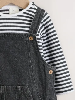 Next Baby Denim Dungarees and Bodysuit Set (0mths-2yrs)^BOY Newborn Clothing|Sets & Co-Ords