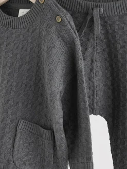 Next Baby Textured Knitted 100% Cotton Jumper and Leggings Set (0mths-3yrs)^BOY Baby Winter Clothing|Knitwear