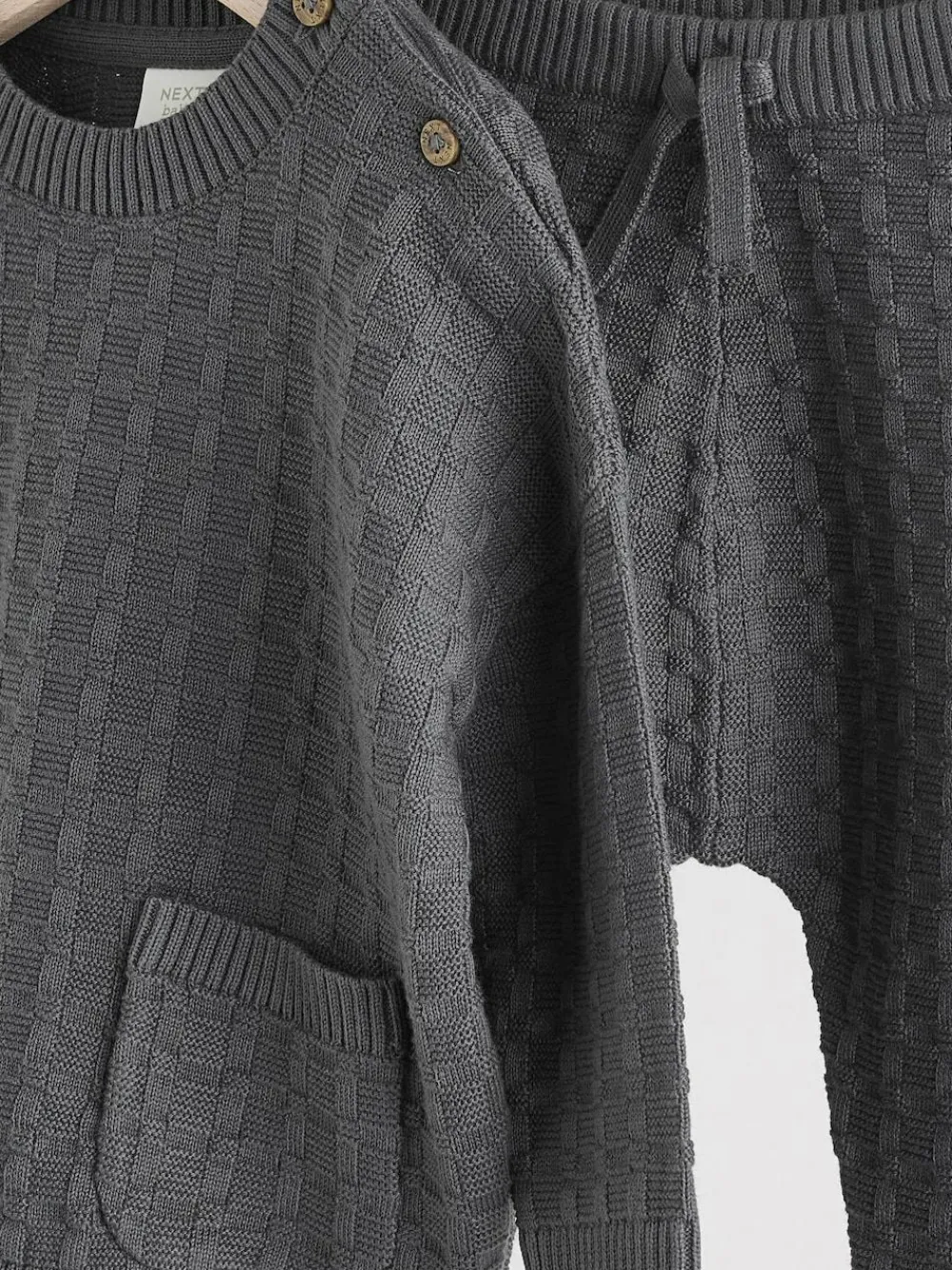 Next Baby Textured Knitted 100% Cotton Jumper and Leggings Set (0mths-3yrs)^BOY Baby Winter Clothing|Knitwear