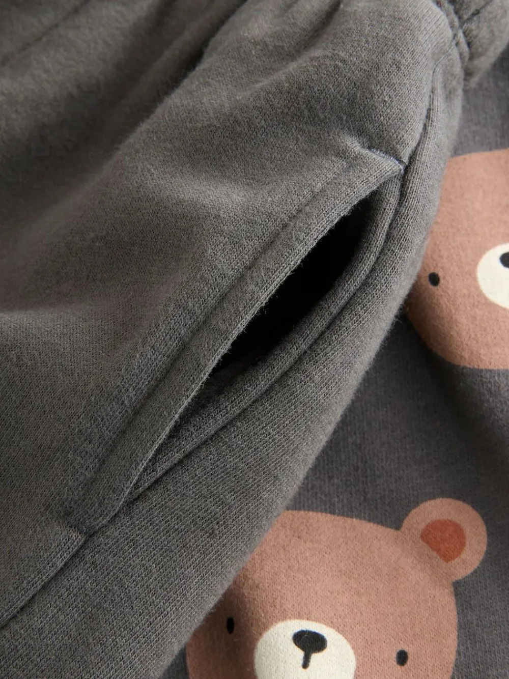 Outlet Next Charcoal Grey Bear All Over Single Sweatshirt And Stripe Joggers Set (3mths-7yrs)