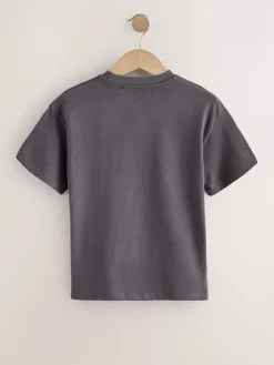 Next Charcoal Grey Butterfly Sequin Oversized T-Shirt (3-16yrs)^ Nightwear|Tops