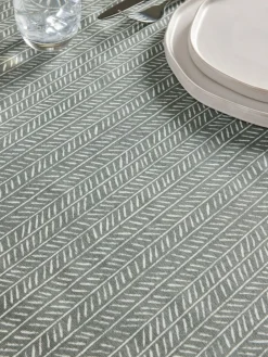 Next Charcoal Grey Chevron Wipe Clean Tablecloth^ Table Linen, Placemats & Coasters