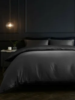 Next Charcoal Grey Collection Luxe 300 Thread Count 100% Cotton Sateen Satin Stitch Luxury Duvet Cover And Pillowcase Set^ Bedsets & Duvet Covers