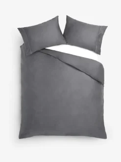 Next Charcoal Grey Collection Luxe 300 Thread Count 100% Cotton Sateen Satin Stitch Luxury Duvet Cover And Pillowcase Set^ Bedsets & Duvet Covers