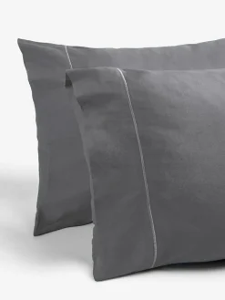 Next Charcoal Grey Collection Luxe 300 Thread Count 100% Cotton Sateen Satin Stitch Luxury Duvet Cover And Pillowcase Set^ Bedsets & Duvet Covers