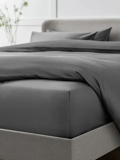 Next Charcoal Grey Collection Luxe 400 Thread Count Egyptian Deep Fitted Cotton Sateen Sheet^ Bedsheets & Pillow Cases