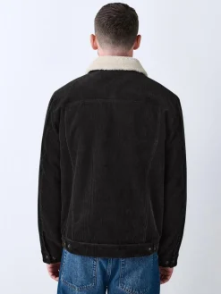 New Next Charcoal Grey Corduroy Borg Lined Trucker Jacket