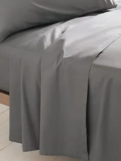 Outlet Next Cotton Rich Flat Bed Sheet Charcoal Grey