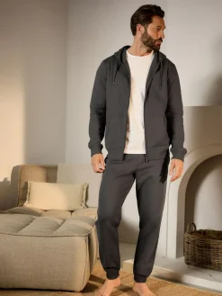 Outlet Next Cuffed Brushback Heavyweight Open Joggers Charcoal Grey