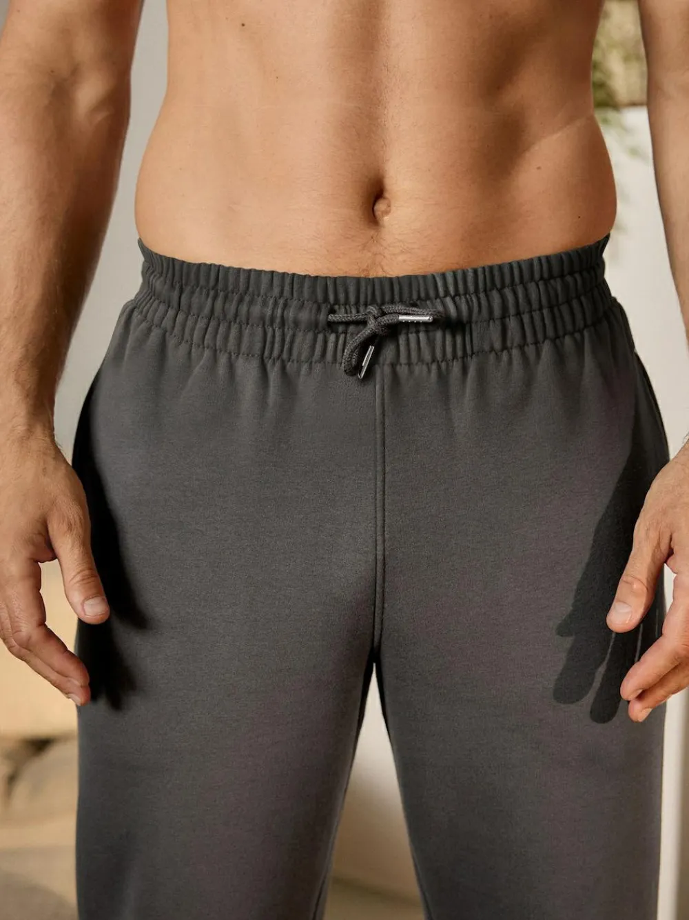 Outlet Next Cuffed Brushback Heavyweight Open Joggers Charcoal Grey
