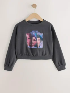 Best Next Charcoal Grey KPop Demon Hunters Long Sleeve Sweat Top (6-16yrs)