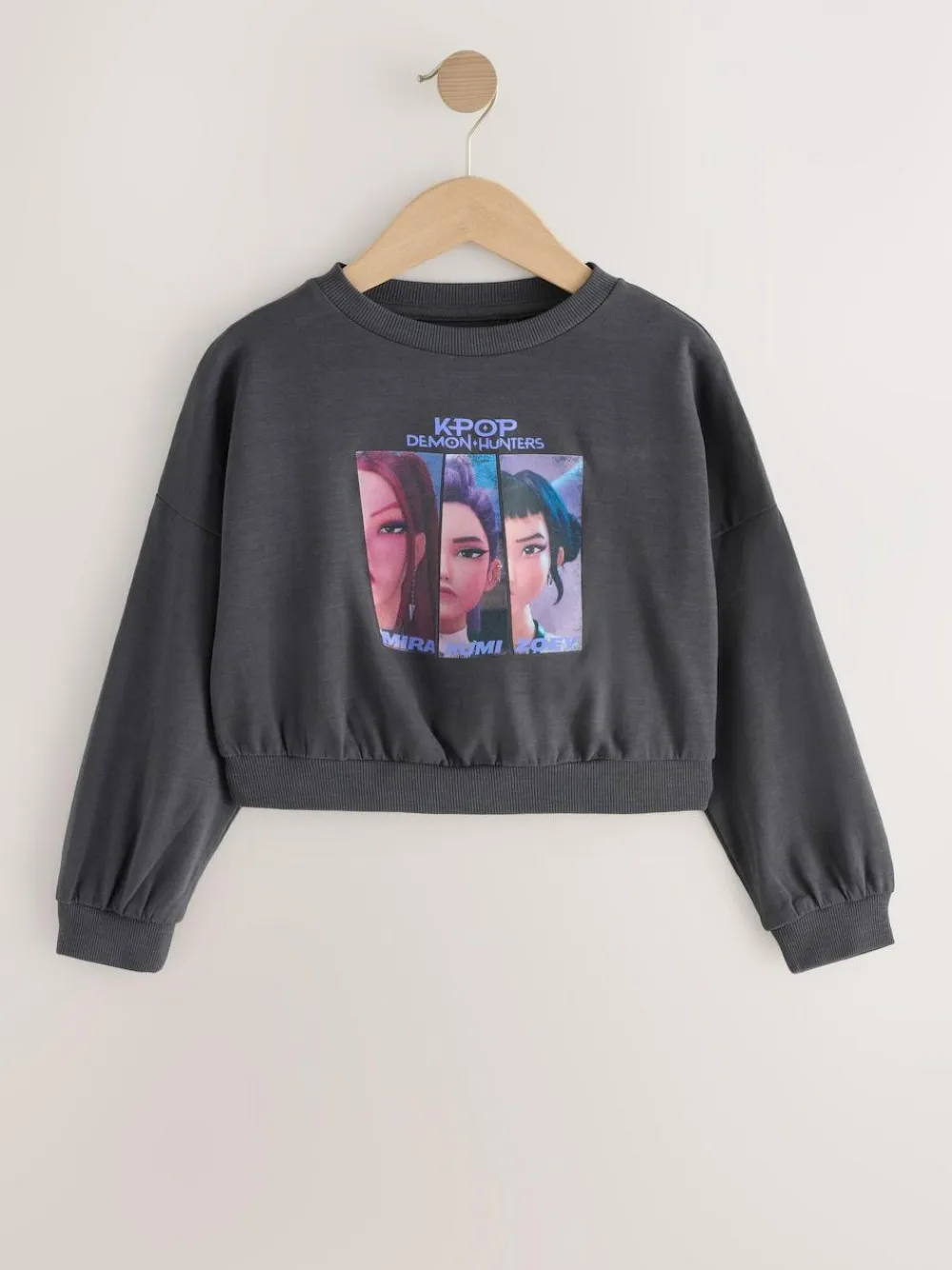 Best Next Charcoal Grey KPop Demon Hunters Long Sleeve Sweat Top (6-16yrs)