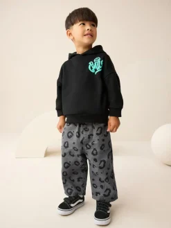 Next Charcoal Grey Leopard Print Printed Pull On Wide Trousers (3mths-7yrs)^BOY Pants & Leggings|Joggers