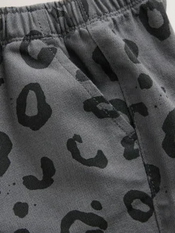 Next Charcoal Grey Leopard Print Printed Pull On Wide Trousers (3mths-7yrs)^BOY Pants & Leggings|Joggers
