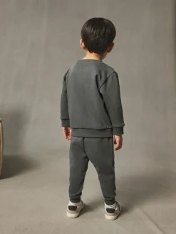 Next Charcoal Grey Logo Sweatshirt And Joggers Set (3mths-7yrs)
