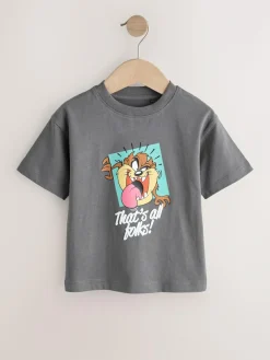 Next Charcoal Grey Looney Tunes Short Sleeve T-Shirt (3mths-8yrs)^BOY Tops|T-Shirts