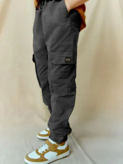 Next Charcoal Grey Loose Fit Cargo Trousers (3-16yrs)^BOY Joggers|Pants & Chinos
