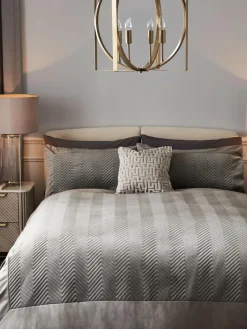 Next Madison Quilted Velvet Duvet Cover and Pillowcase Set^ Bedsets & Duvet Covers