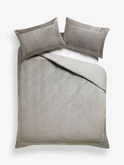 Next Madison Quilted Velvet Duvet Cover and Pillowcase Set^ Bedsets & Duvet Covers
