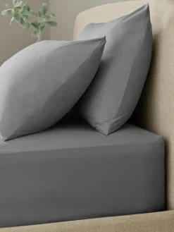 Next Charcoal Grey Non Iron Simply Soft Extra Deep Fitted Sheet^ Bedsheets & Pillow Cases