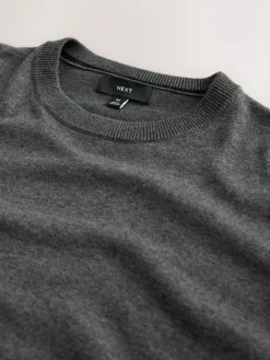 Next Plain Regular Fit Cotton Rich Crew Neck Jumper^ Knitwear|Knitwear