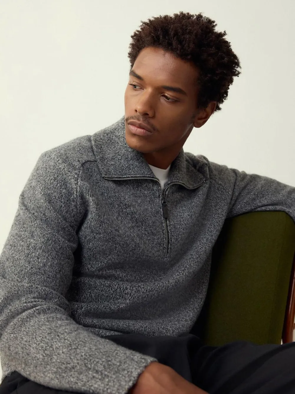 Next Quarter Zip Neck Jumper with Wool^ Knitwear|Knitwear