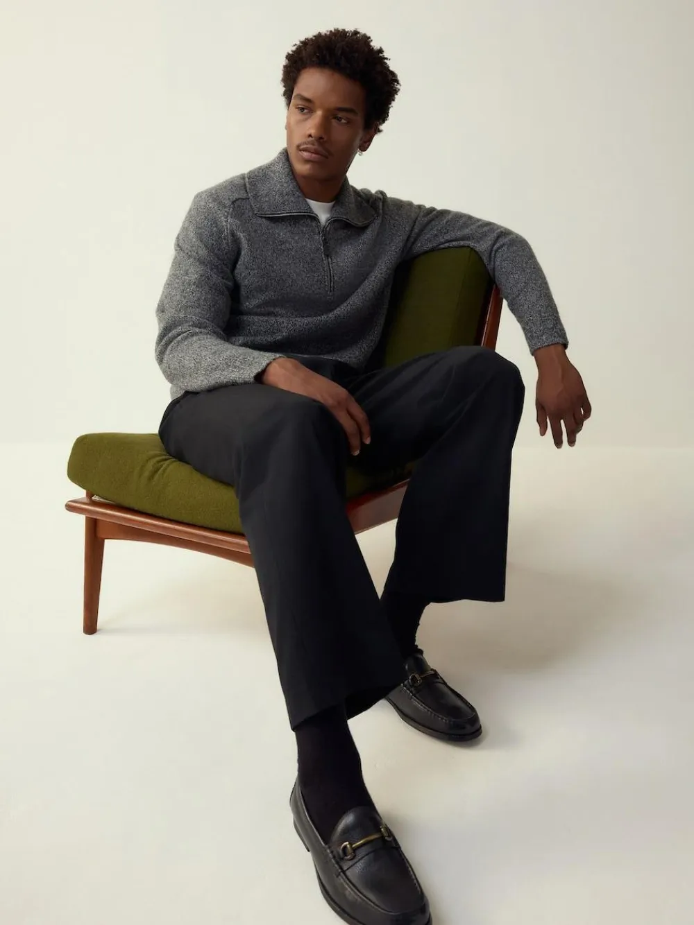 Next Quarter Zip Neck Jumper with Wool^ Knitwear|Knitwear