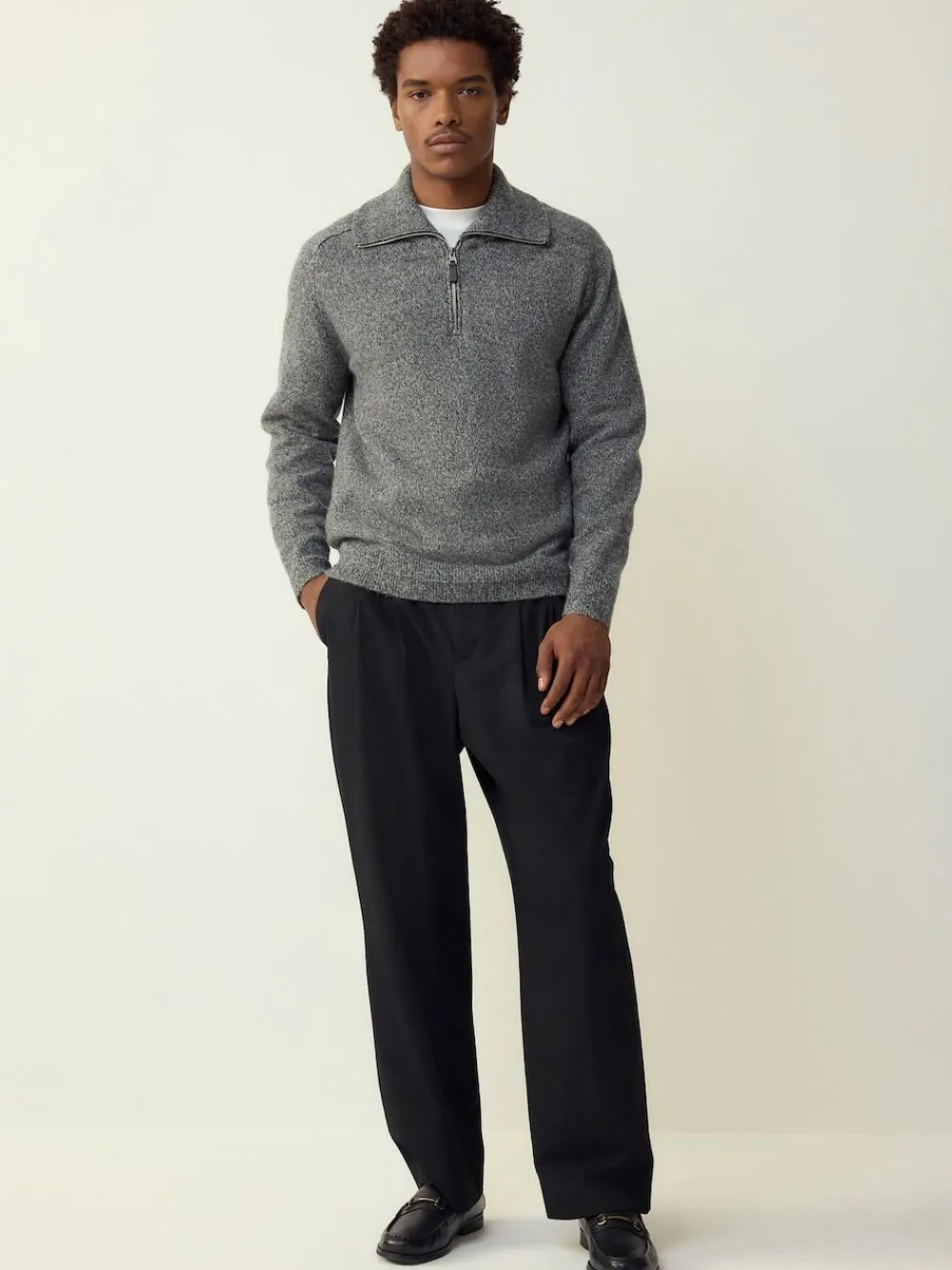 Next Quarter Zip Neck Jumper with Wool^ Knitwear|Knitwear