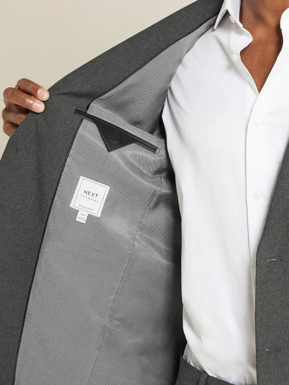 New Next Regular Fit Essential Suit Jacket Charcoal Grey