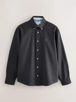 Outlet Next Charcoal Grey Regular Fit Long Sleeve Oxford Shirt