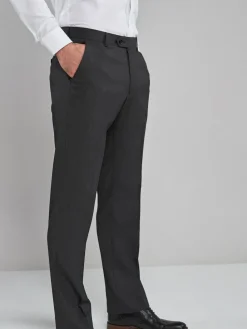 Next Charcoal Grey Regular Fit Stretch Smart Trousers^ Pants & Chinos|Occasionwear