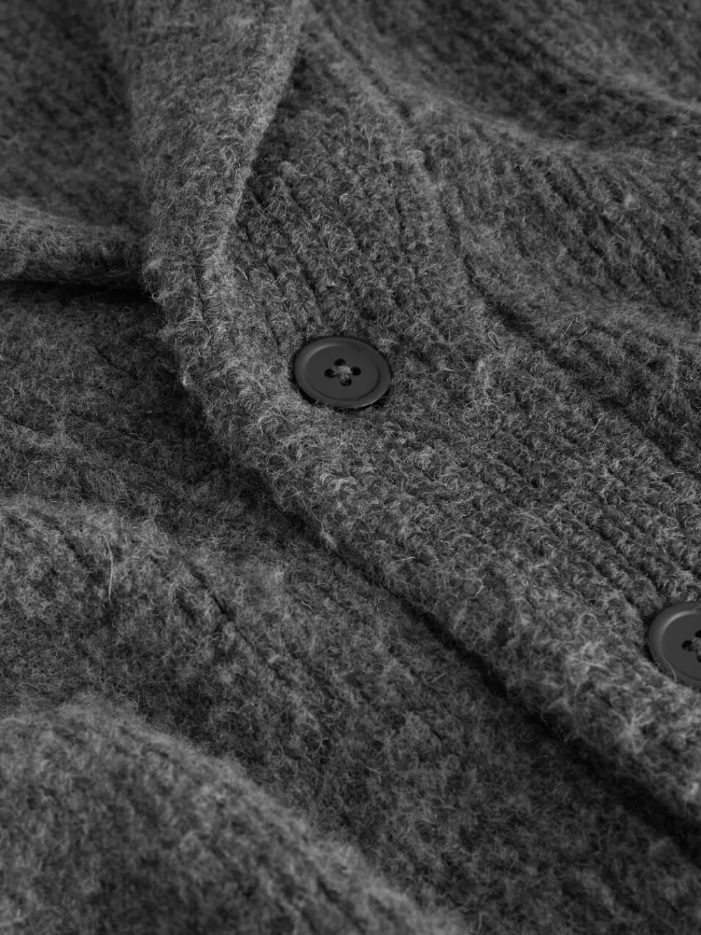 Best Next Charcoal Grey Relaxed Fit Textured Knit Shawl Cardigan with Wool