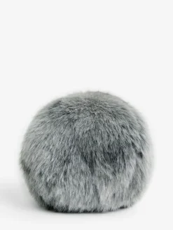 Sale Next Round Loulou Faux Fur Cushion Charcoal Grey
