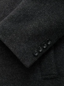 Sale Next Signature Soft Touch Wool Rich Padded Italian Fabric Funnel Neck Coat Charcoal Grey