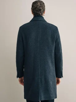 Sale Next Signature Soft Touch Wool Rich Padded Italian Fabric Funnel Neck Coat Charcoal Grey