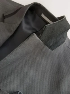 Next Charcoal Grey Skinny Fit Inset Lapel Detail Tuxedo Suit Jacket^ Grey Suits