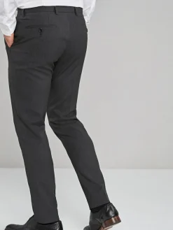 Online Next Skinny Fit Stretch Smart Trousers Charcoal Grey