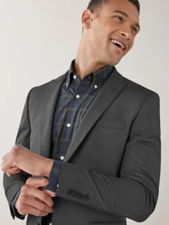Next Skinny Fit Two Button Suit Jacket^ Grey Suits|Suits & Tuxedos