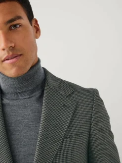 Next Charcoal Grey Slim Fit Puppytooth Wool Blend Suit Jacket^ Grey Suits|Blue Suits